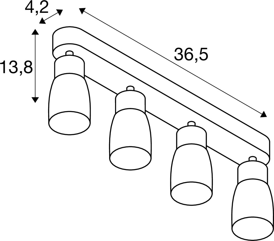 PURI 2.0 Dome vägg- och takmonterad armatur, lång, 4 x max. 6 W  - SLV | Bellalite