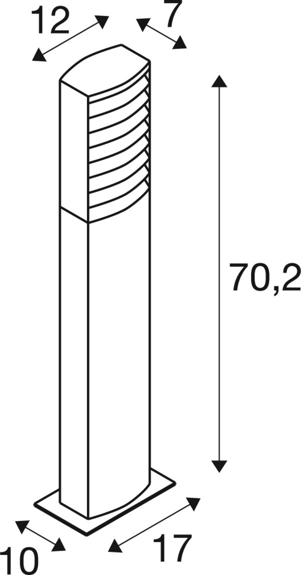 RASTERLYS POLE 70 Golvlykta, 2700/3000 K, IP65, rektangulär, antraci - SLV | Bellalite