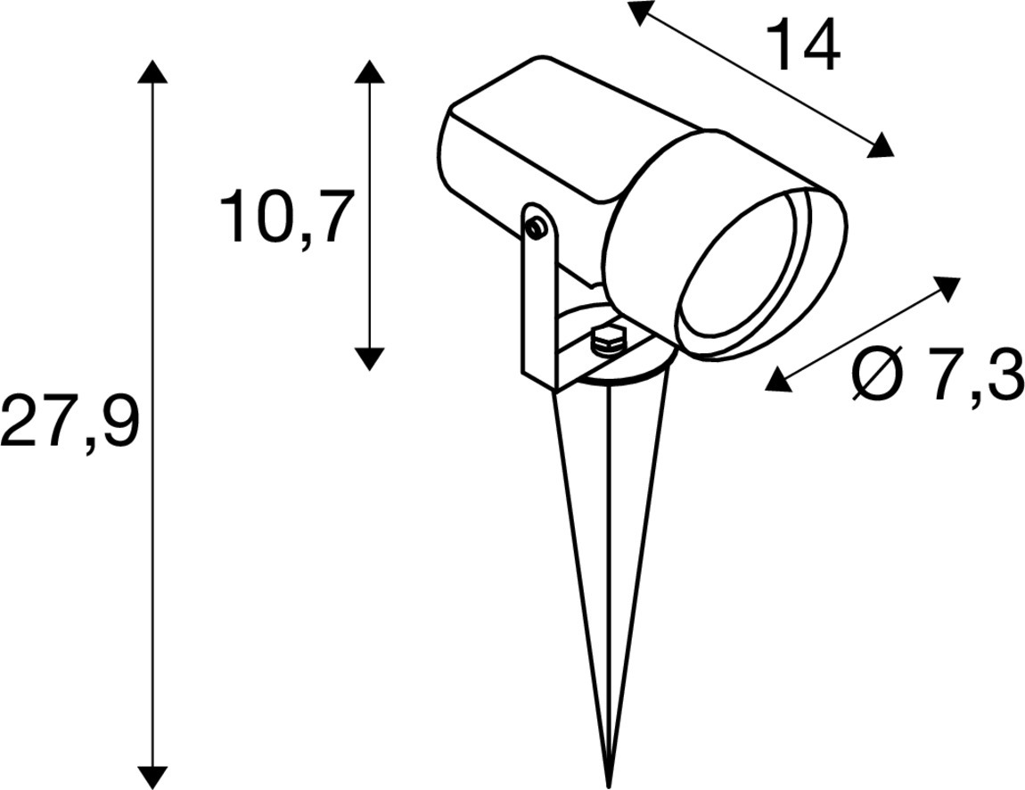 SYNA SHADE Markspettslampa, GU10 , 1x max. 10 W, IP65, rund,  - SLV | Bellalite