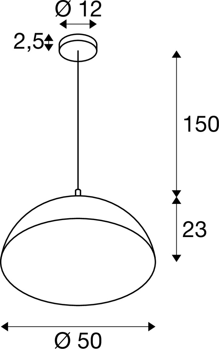 FORCHINI 50 Hängande lampa, E27, Pendellängd 150 cm, 1x max. 4 - SLV | Bellalite