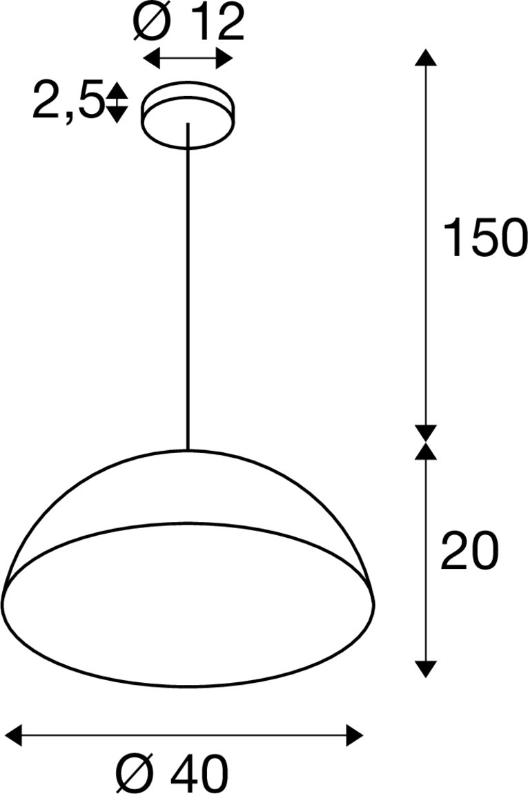 FORCHINI M 40 Hängande lampa, E27, Pendellängd 150 cm, 1x max. 4 - SLV | Bellalite