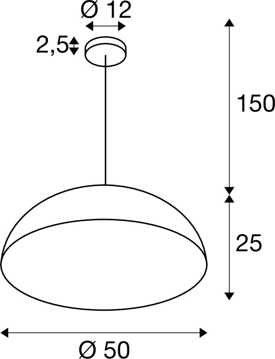 FORCHINI M 50 Hängande lampa, E27, Pendellängd 150 cm, 1x max. 4 - SLV | Bellalite