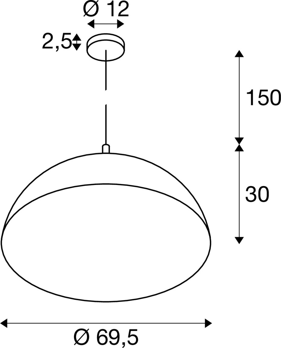 FORCHINI 70 Hängande lampa, E27, Pendellängd 150 cm, 1x max. 4 - SLV | Bellalite