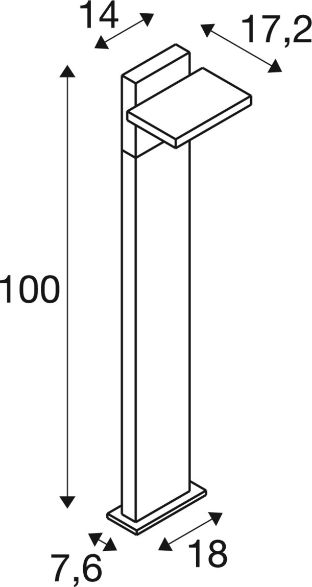 ABRIDOR POLE 100 fristående armatur, HYBRID, 2200/2700 K, IP65 antr - SLV | Bellalite