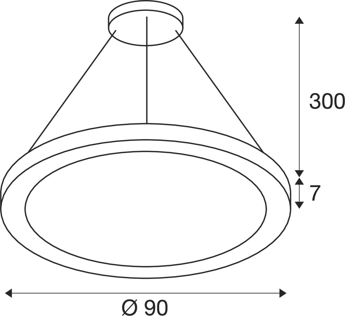 MEDO® RING 90 Hängande lampa, Pendellängd 300 cm, 3000/4000 K, 1 - SLV | Bellalite