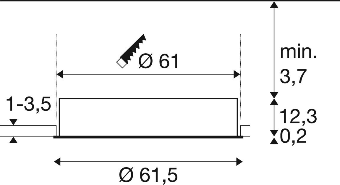 MEDO® 60 Infälld taklampa, ram, 3000/4000 K, 80°, IP20, run - SLV | Bellalite