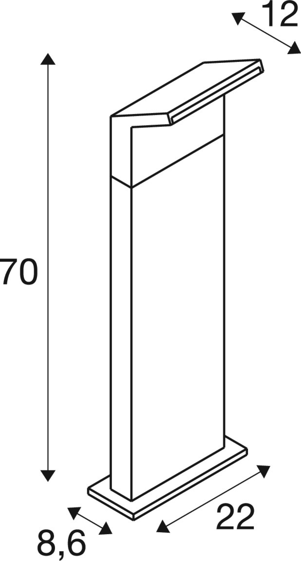 ORDI II POLE 70, fristående armatur, vinkel, 2200/3000 K,  - SLV | Bellalite