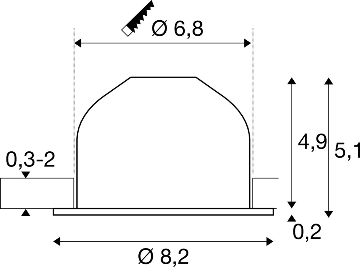 NEW TRIA® 68 infälld taklampa, PHASE, AIRTIGHT, rund, 3000 K, 7 - SLV | Bellalite