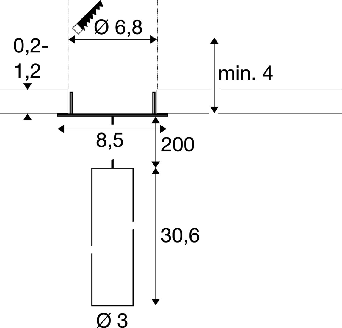GRIP! S takarmatur, PHASE, Hänge Längd 200 cm, 3000 K, 29° - SLV | Bellalite
