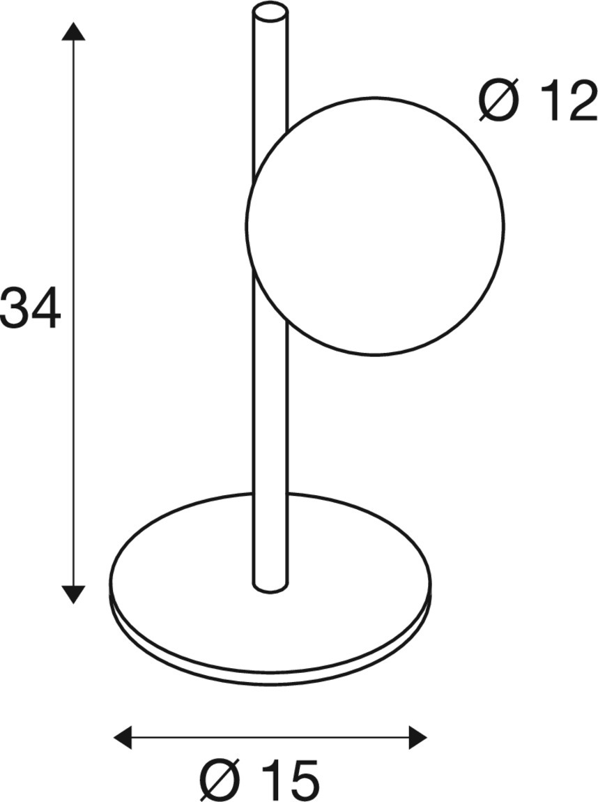 SUN TL G9, Bordslampa, rund, 1 x max. 5 W, IP20, svart - SLV | Bellalite