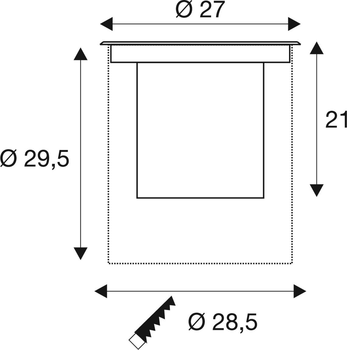 DASAR® XL markarmatur, asymmetrisk, 3000K, 70°/40°, IP65/IP6 - SLV | Bellalite