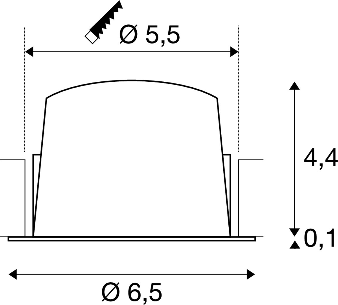 NUMINOS® XS infälld takarmatur, 4000 K, 55°, IP20, rund, svart - SLV | Bellalite
