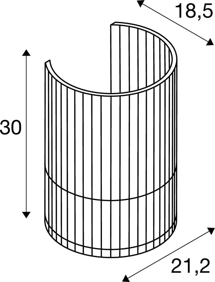 WUD WL E27, väggarmatur, cylindrisk, 1 x max. 40 W, natur - SLV | Bellalite