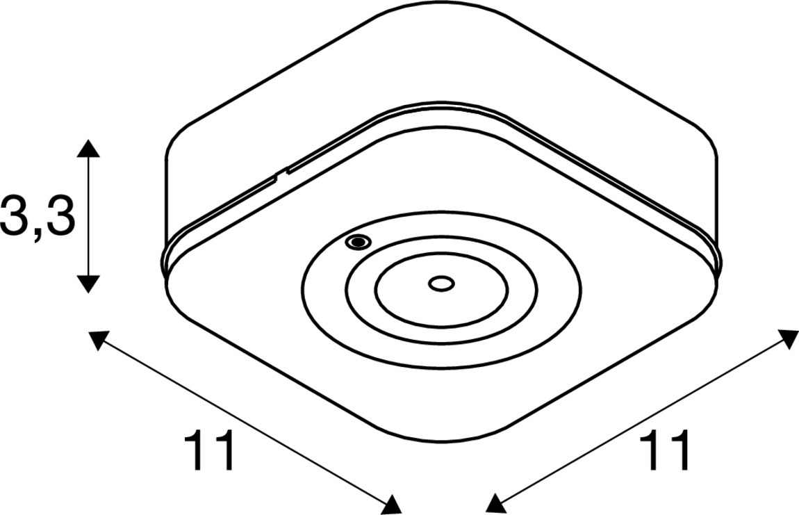 P-LIGHT utanpåliggande armatur, kvadratisk, 6000K, 1, 2 W, - SLV | Bellalite