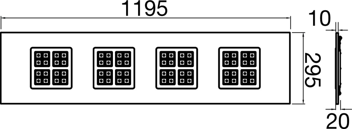 PAVANNO 1200/300 45 830/840/850 BK WH UGR19 DALI - SLV | Bellalite