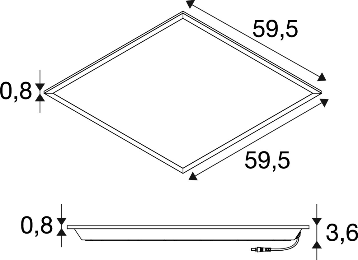 PANEL P 595 45 840 WB UGR19 DALI - SLV | Bellalite