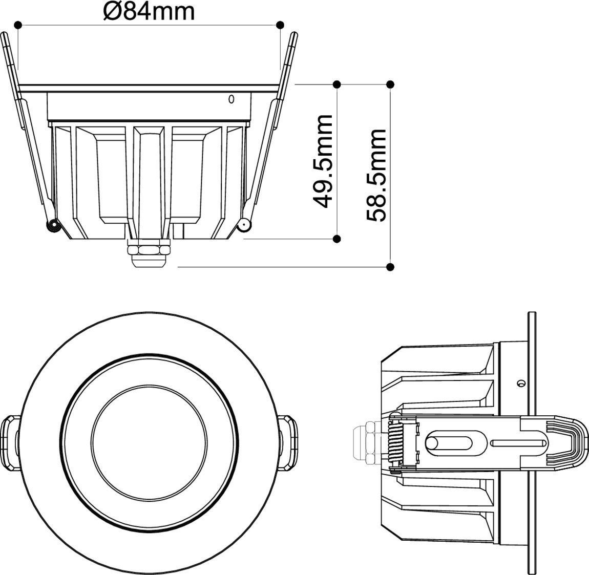 DOWNLIGHT P 84 12 HG 840 60 ML WH IP54 - SLV | Bellalite