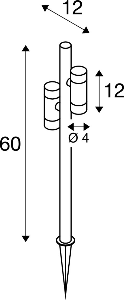 HELIA SLIM Pole dubbel, LED-utomhusstående lampa, IP65, 2200 K, sv - SLV | Bellalite