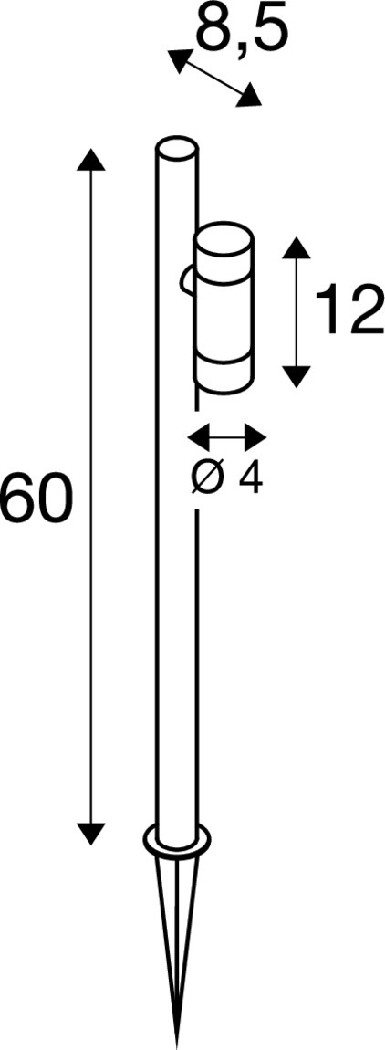 HELIA SLIM Pole enkel, LED-utomhusstående lampa, IP65, 2200 K, sva - SLV | Bellalite