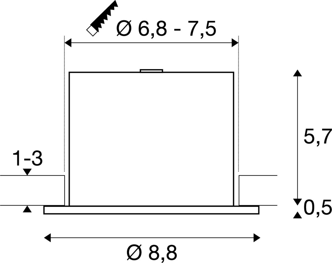 UNIVERSAL DOWNLIGHT FIX infälld armatur med kåpa, PHASE, 2700/3000/4000/65 - SLV | Bellalite