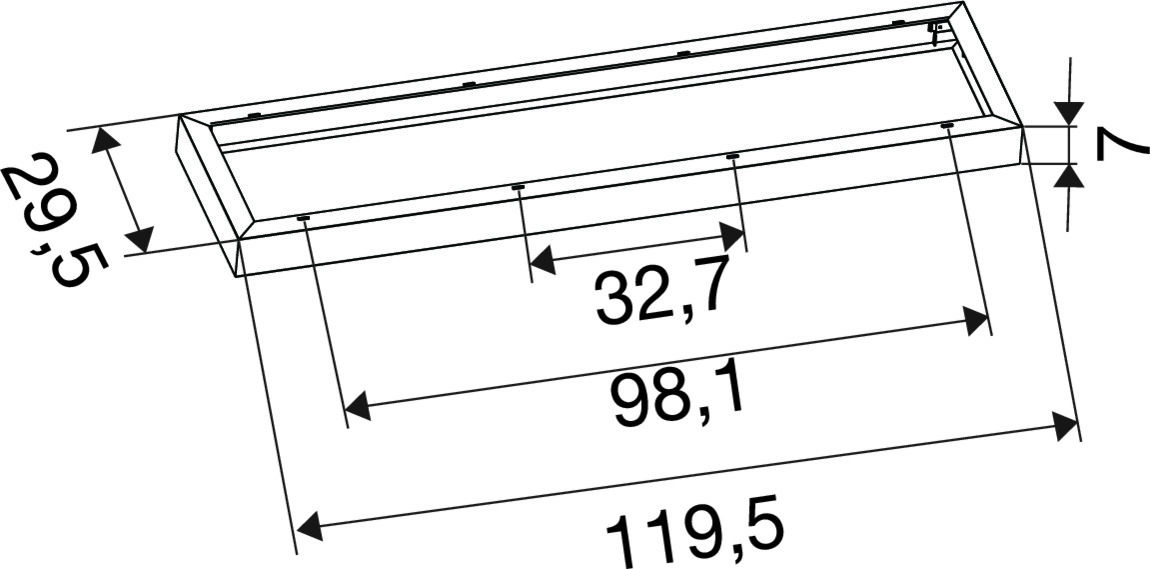 SURFACE MOUNTING FRAME 1200/300 WH - SLV | Bellalite