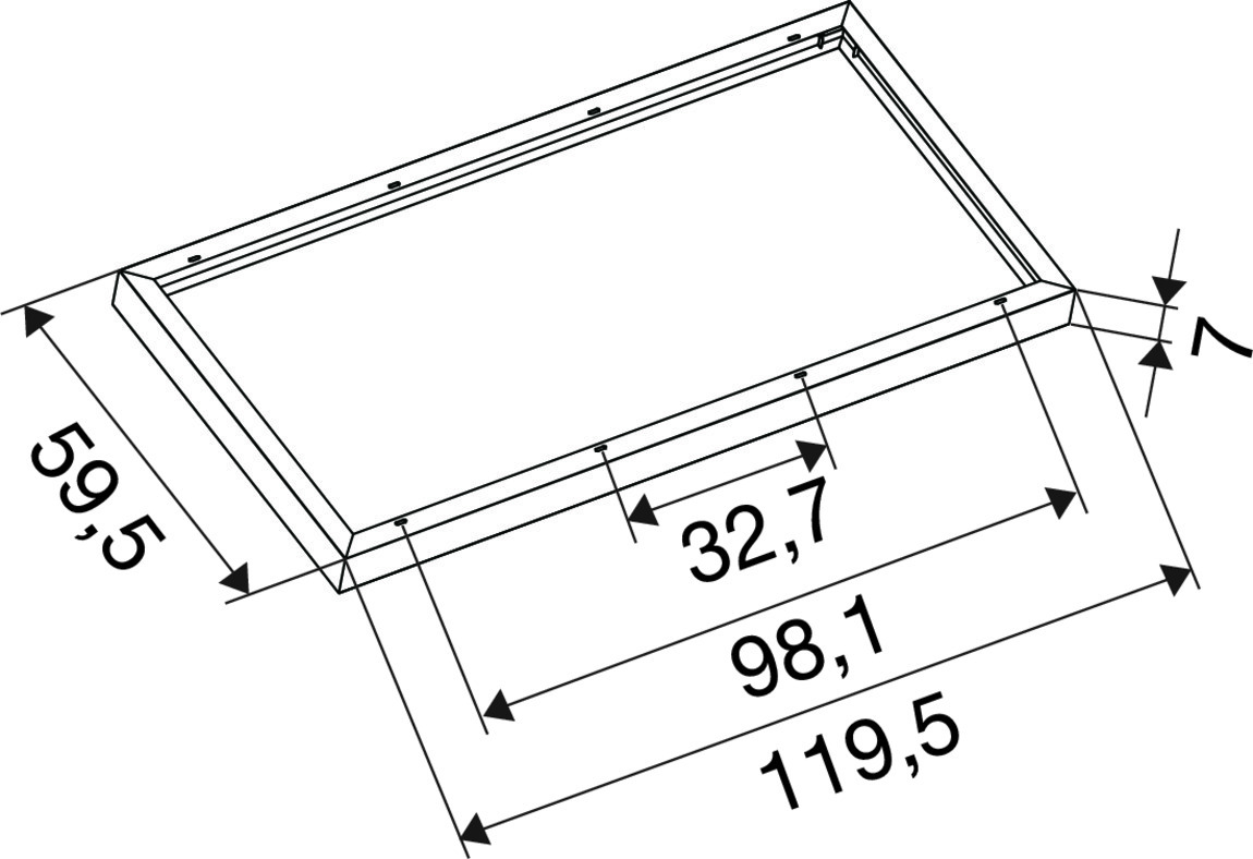 SURFACE MOUNTING FRAME 1200/600 BK - SLV | Bellalite