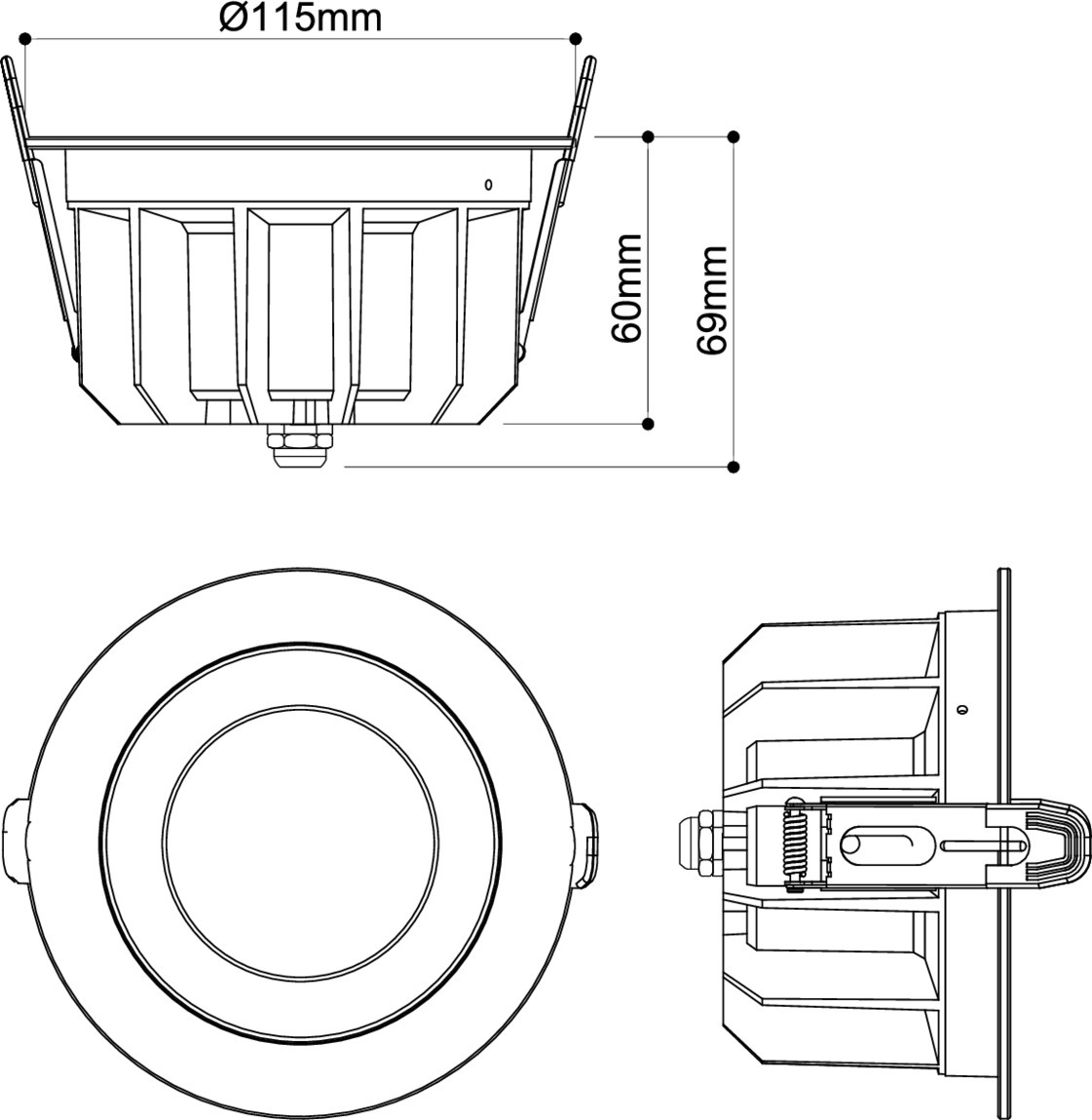 DOWNLIGHT P 115 18 HG 830 60 ML DALI WH IP54 - SLV | Bellalite