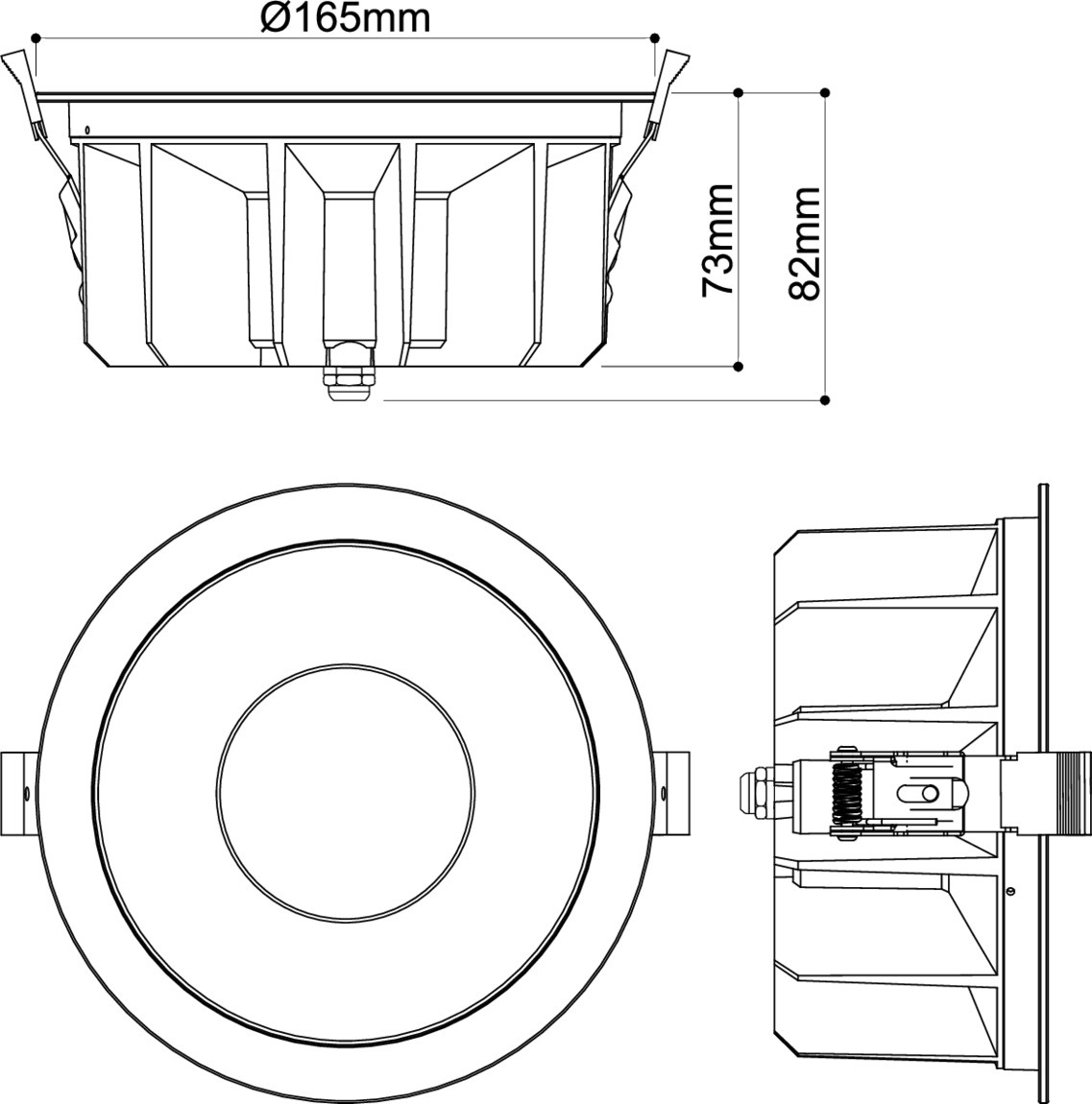 DOWNLIGHT P 165 30 HG 830 60 ML WH IP54 - SLV | Bellalite