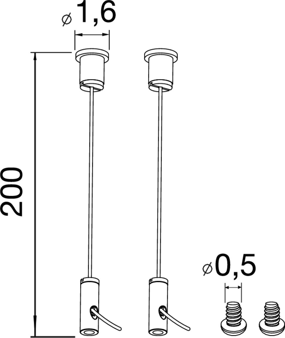 TUBULAR P SUSPENSION KIT 2M 2PCS. - SLV | Bellalite