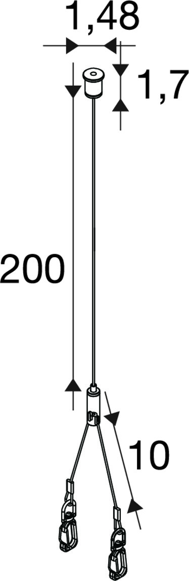 BATTEN INDUSTRY C+P SCK 2000 STEEL CABLE SUSPENSION KITS 2000MM - SLV | Bellalite