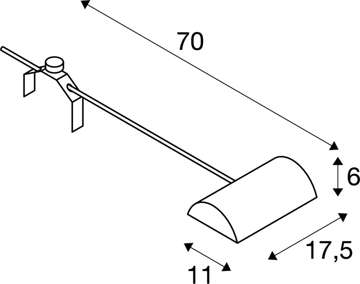 Tekening van NEPRO DISPLAY zilvergrijs/chroom 1xR7s