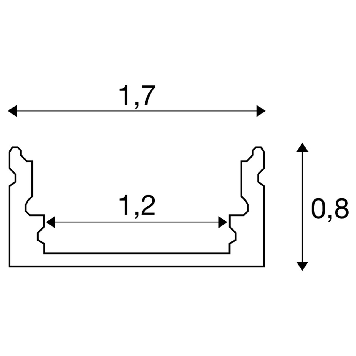LEDSTRIP PROFIL AUFBAU FLACH