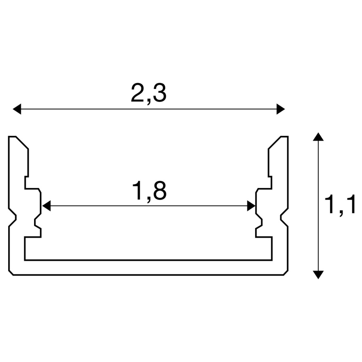 LED STRIP PROFILE SURFACE-MOUNTED FLAT