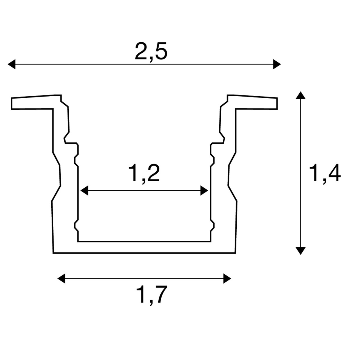 LED STRIP PROFILE RECESSED