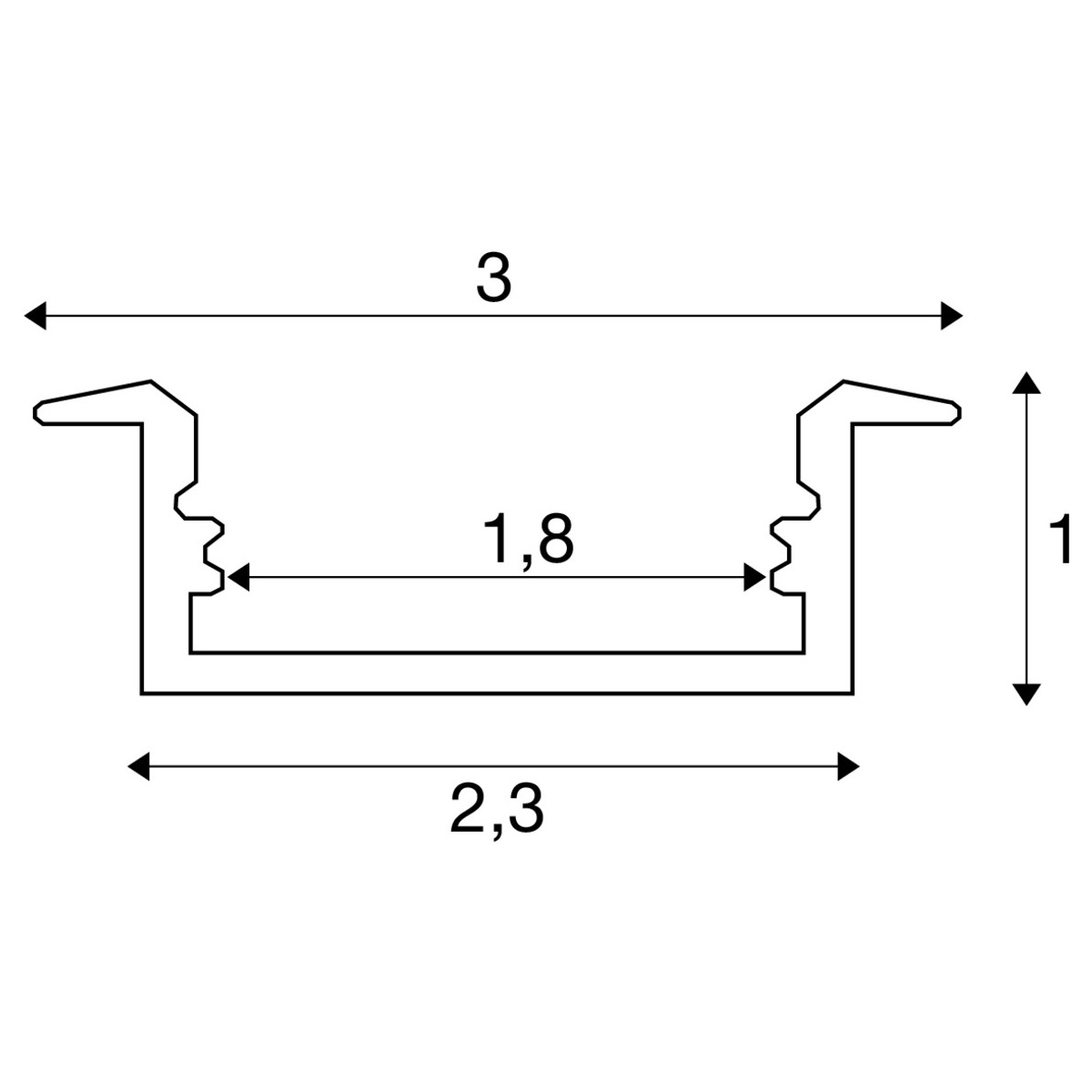 PERFIL LEDSTRIP EMPOTRAR
