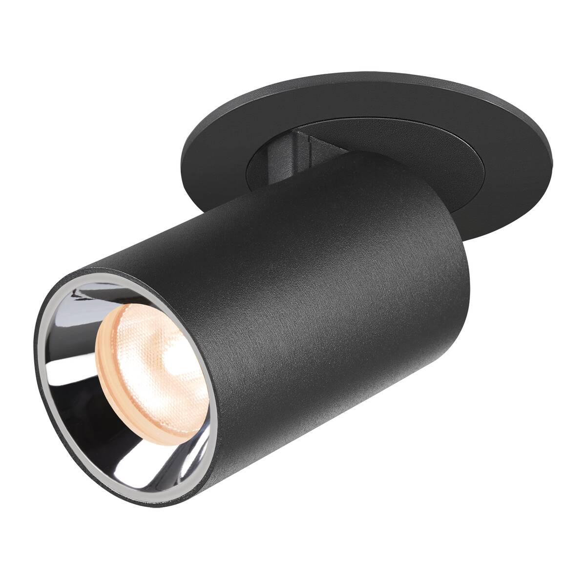 NUMINOS® PROJECTOR XS stropní zápustné svítidlo, 2700 K, 40°, válcové, černé/chrom