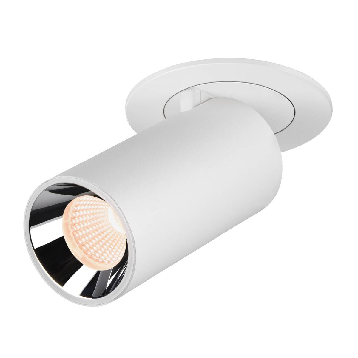 NUMINOS® PROJECTOR S, stropní zápustné svítidlo, 2700 K, 40°, válcové, bílé/chrom