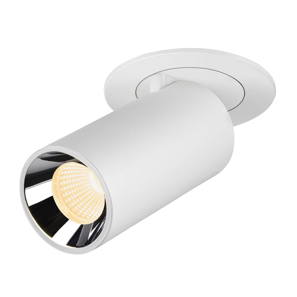 NUMINOS® PROJECTOR S, stropní zápustné svítidlo, 3000 K, 20°, válcové, bílé/chrom