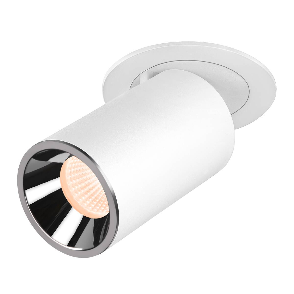 NUMINOS® PROJECTOR M, stropní zápustné svítidlo, 2700 K, 55°, válcové, bílé/chrom