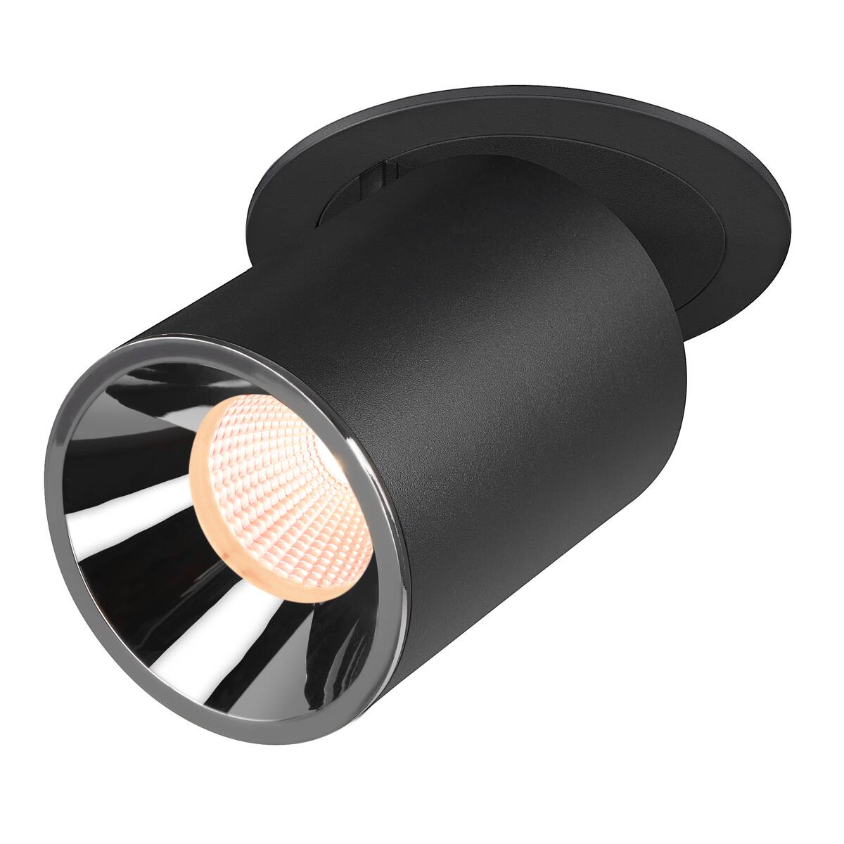 NUMINOS PROJECTOR L, Luminaria de empotrar techo, 2700  K, 55°, cilíndrica, negro/cromo