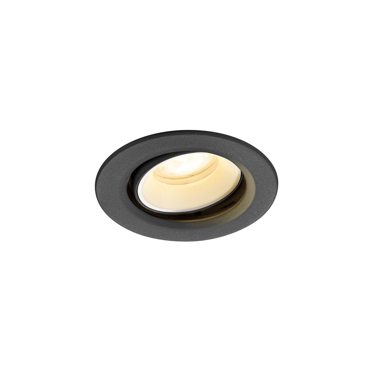 NUMINOS® MOVE XS, plafonnier encastré, 3000 K, 55°, IP20, rond, noir / blanc