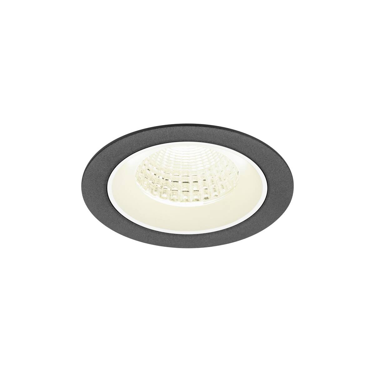 NUMINOS® M, infälld takarmatur, 4000 K, 55°, IP20, rund, svart / vit
