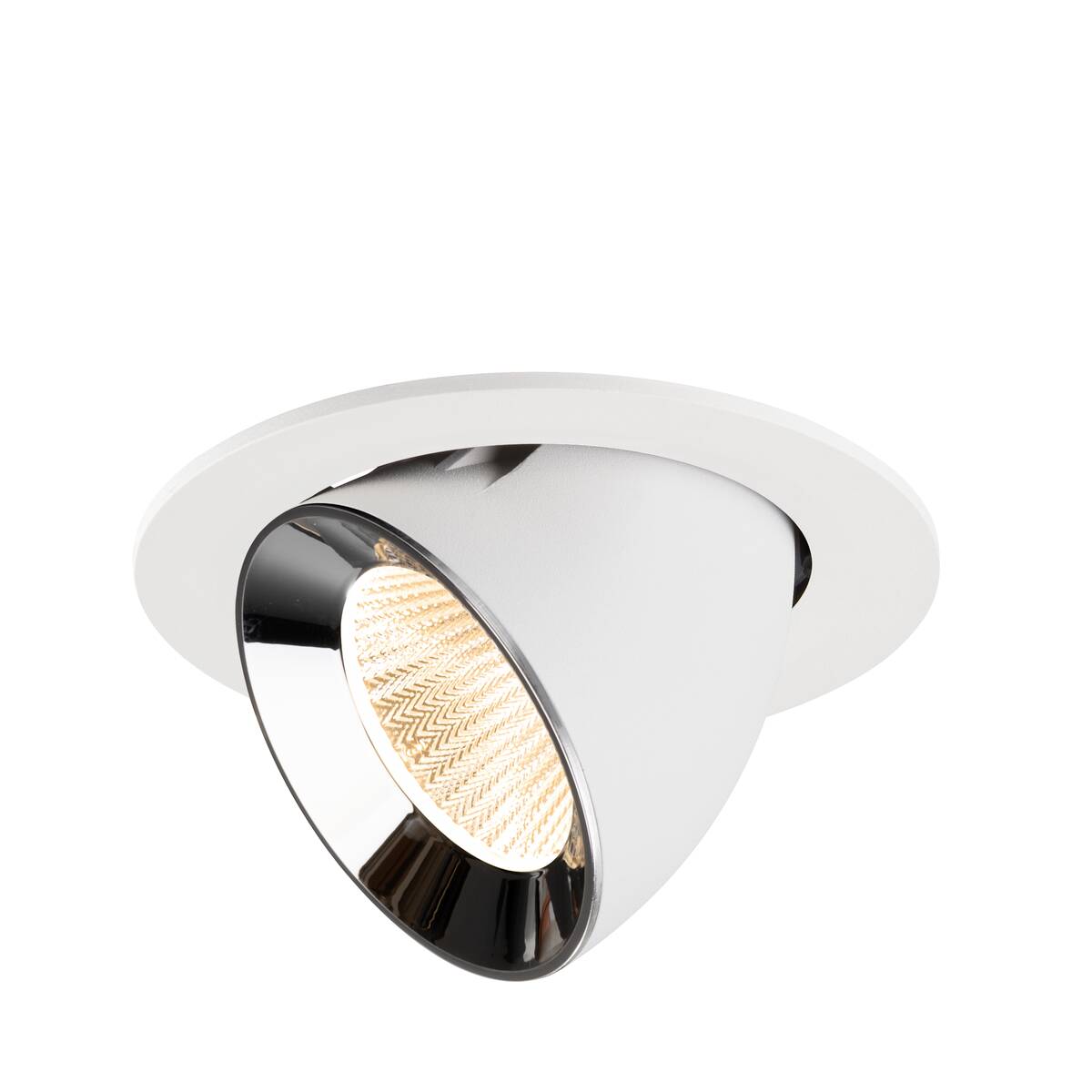 NUMINOS® GIMBLE L, plafonnier encastré blanc / chromé 2700 K 40°