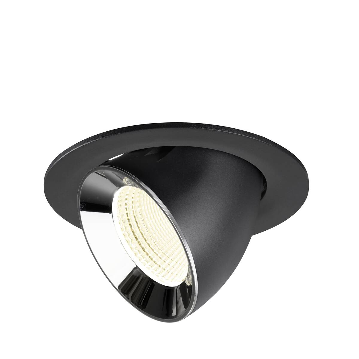 NUMINOS® GIMBLE L, infälld taklampa svart / krom 4000 K 55°