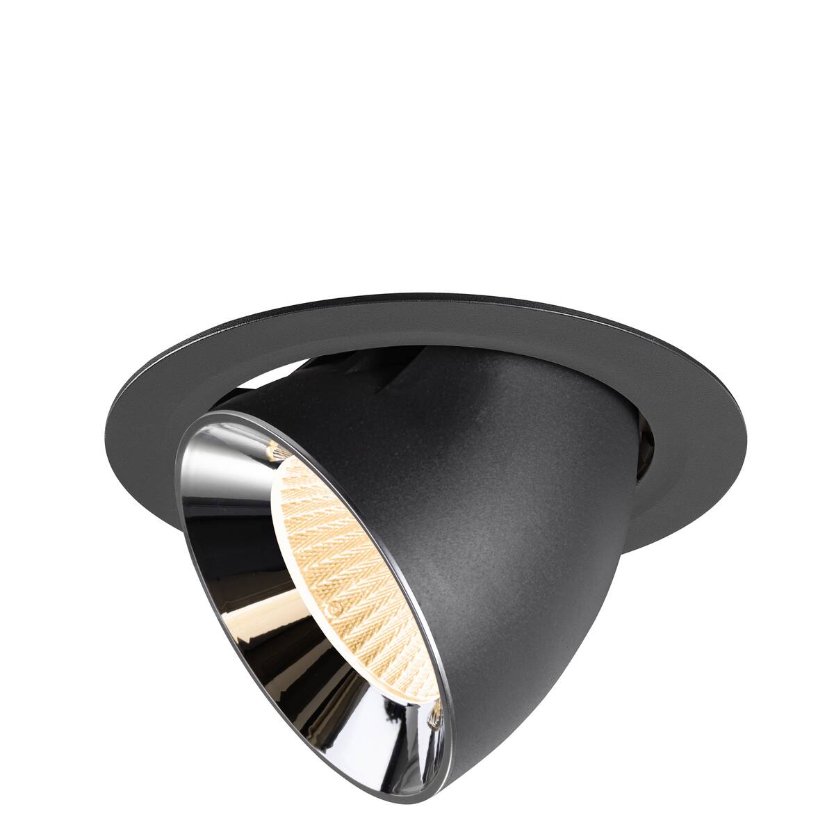 NUMINOS® GIMBLE XL, infälld taklampa svart / krom 2700 K 40°