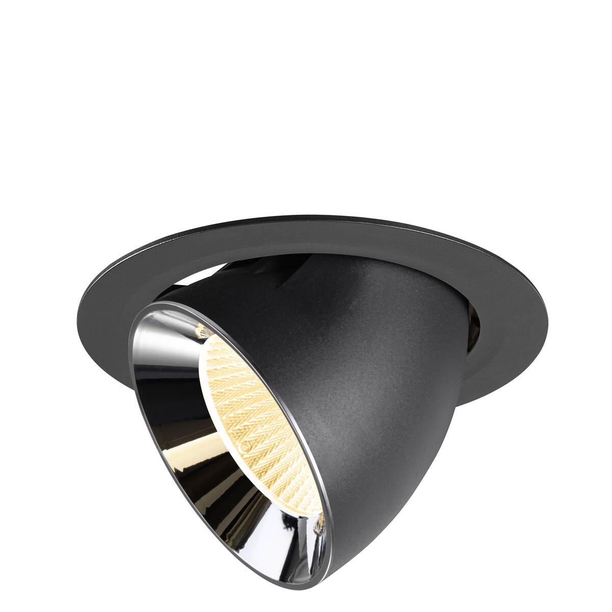 NUMINOS® GIMBLE XL, plafonnier encastré noir / chromé 3000 K 40°