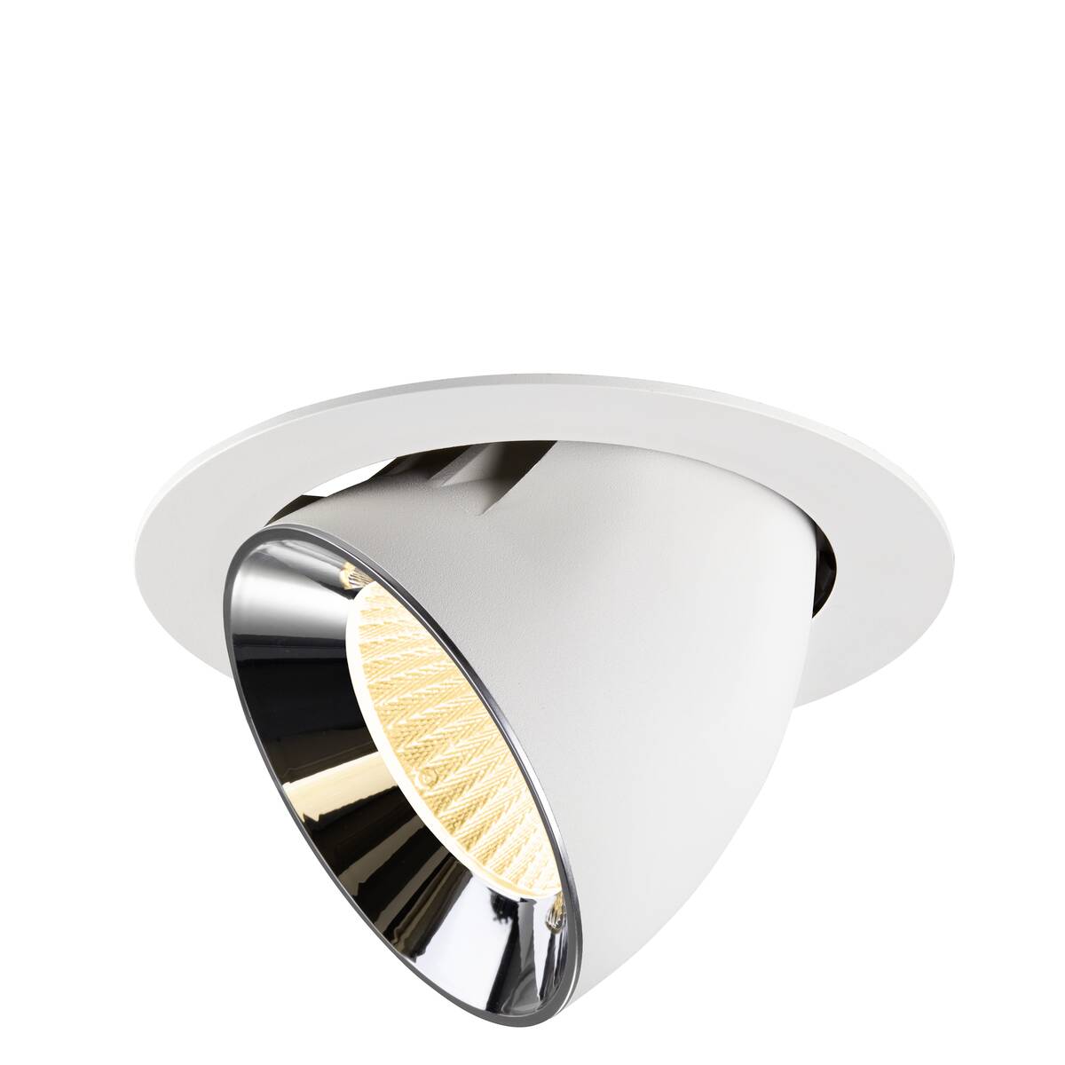 NUMINOS® GIMBLE XL, plafonnier encastré blanc / chromé 3000 K 40°