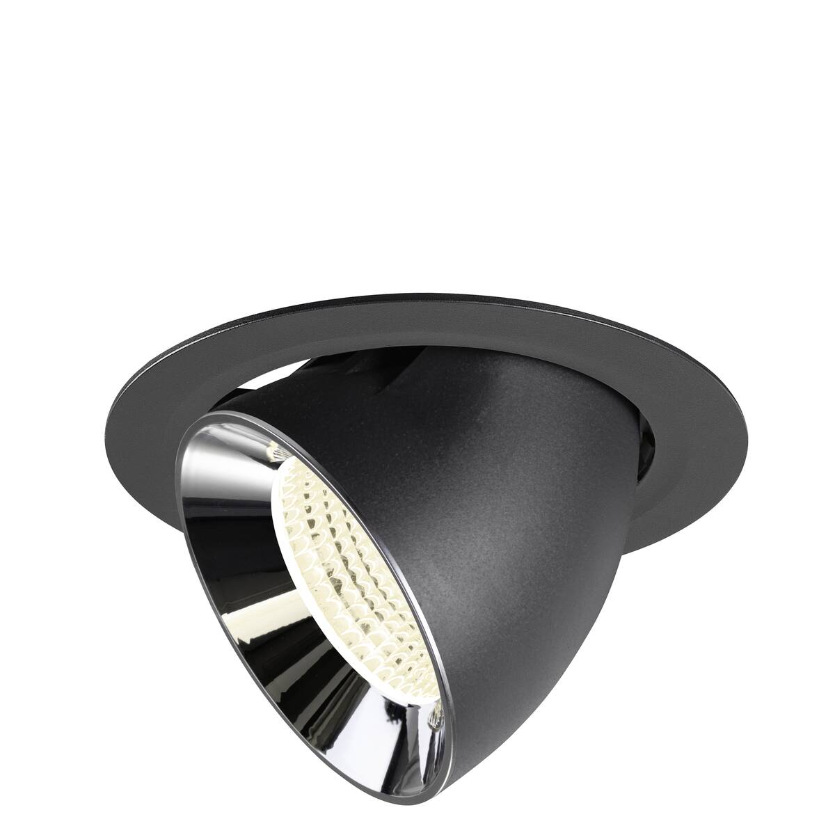 NUMINOS® GIMBLE XL, infälld taklampa svart / krom 4000 K 55°