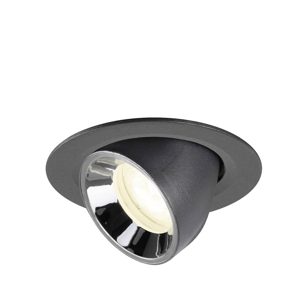 NUMINOS® GIMBLE XS, infälld taklampa svart / krom 4000 K 55°