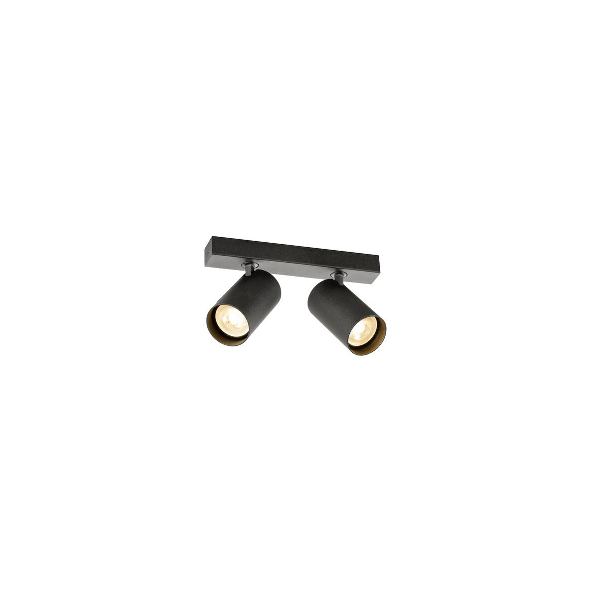 ENOLA 2.0 M, CL, DOUBLE, QPAR51, luminaria de superficie de techo, 2 x 10 W, negro